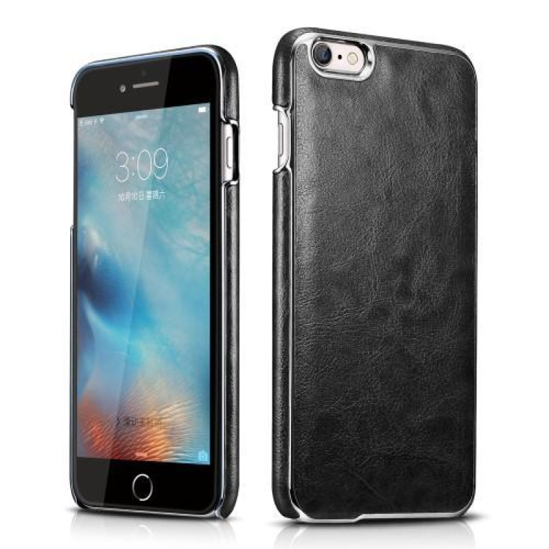 Coty műanyag tok PU bőr hátlappal iPhone 6 Plus és 6s Plus készülékhez - fekete