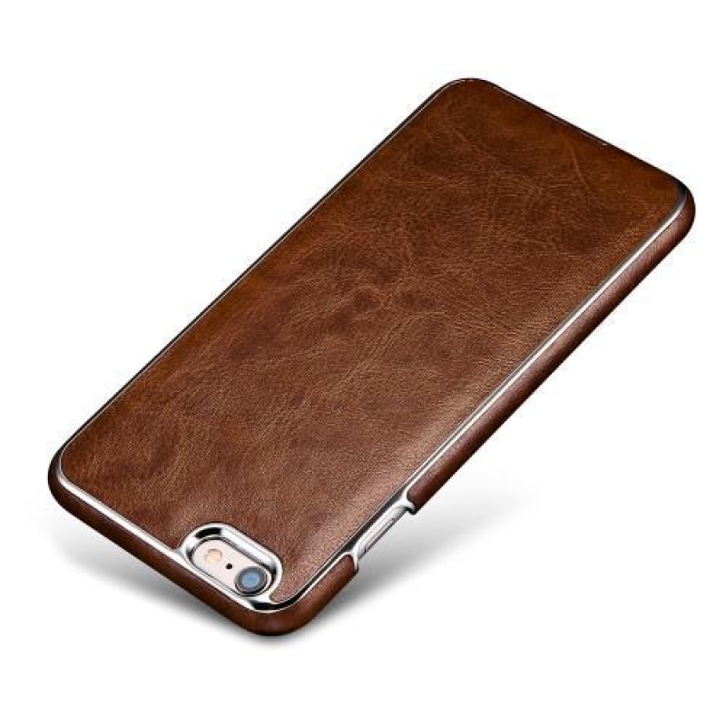 Coty műanyag tok PU bőr hátlappal iPhone 6 Plus és 6s Plus készülékhez - barna