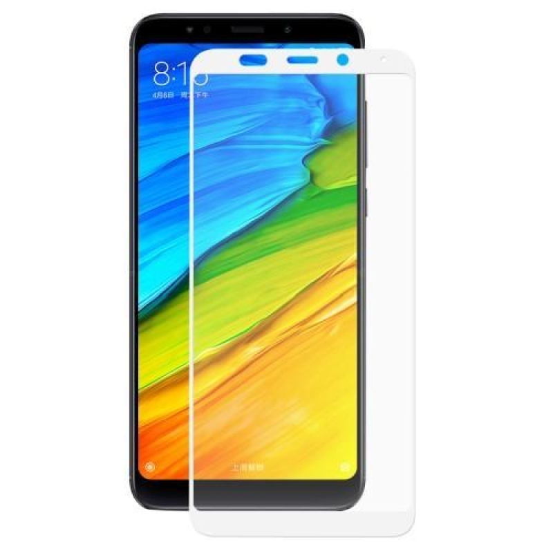 Fedél teljes képernyő edzett üveg Xiaomi Redmi 5 Plus - fehér szegéllyel