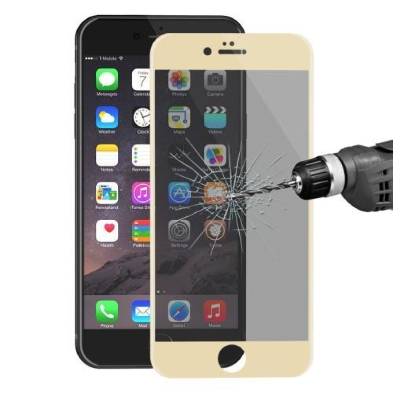 Keretezett, teljes képernyővel ellátott, edzett üveg borítás iPhone 6s Plus és 6 Plus készülékhez - arany szegélyezéssel