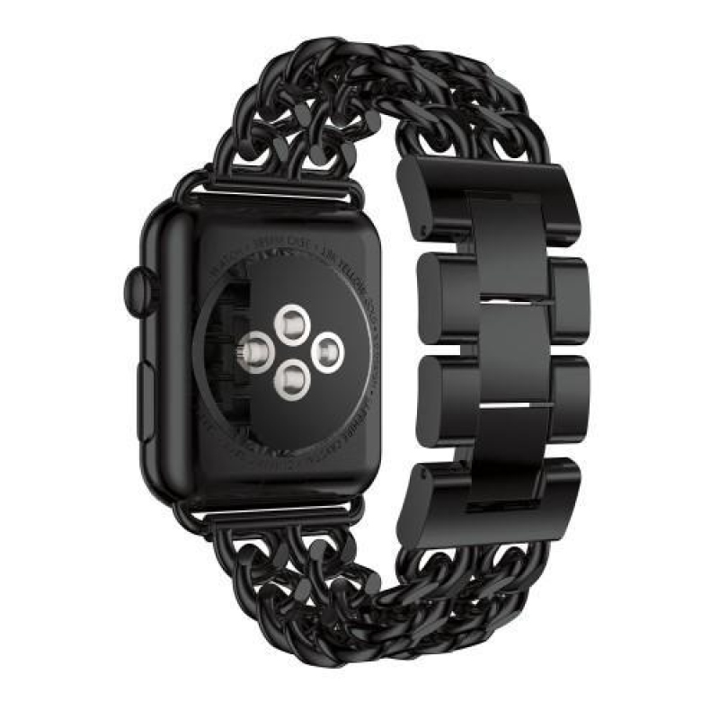 Cowboy stílusos acél szíj Apple Watch 38mm-es órához - fekete