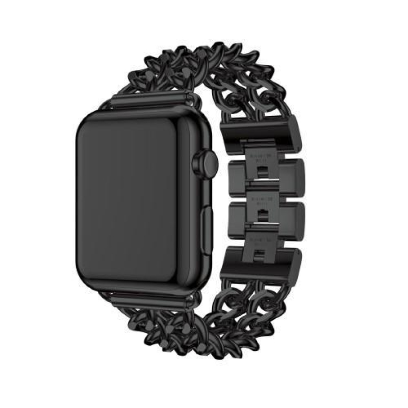 Cowboy stílusos acél szíj Apple Watch 38mm-es órához - fekete