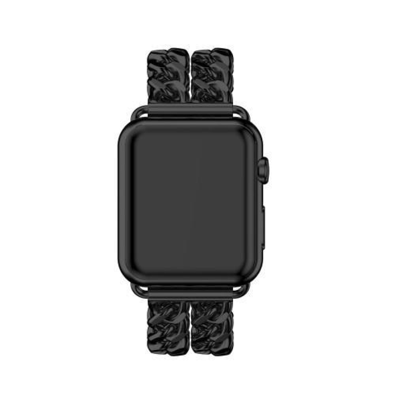 Cowboy stílusos acél szíj Apple Watch 38mm-es órához - fekete