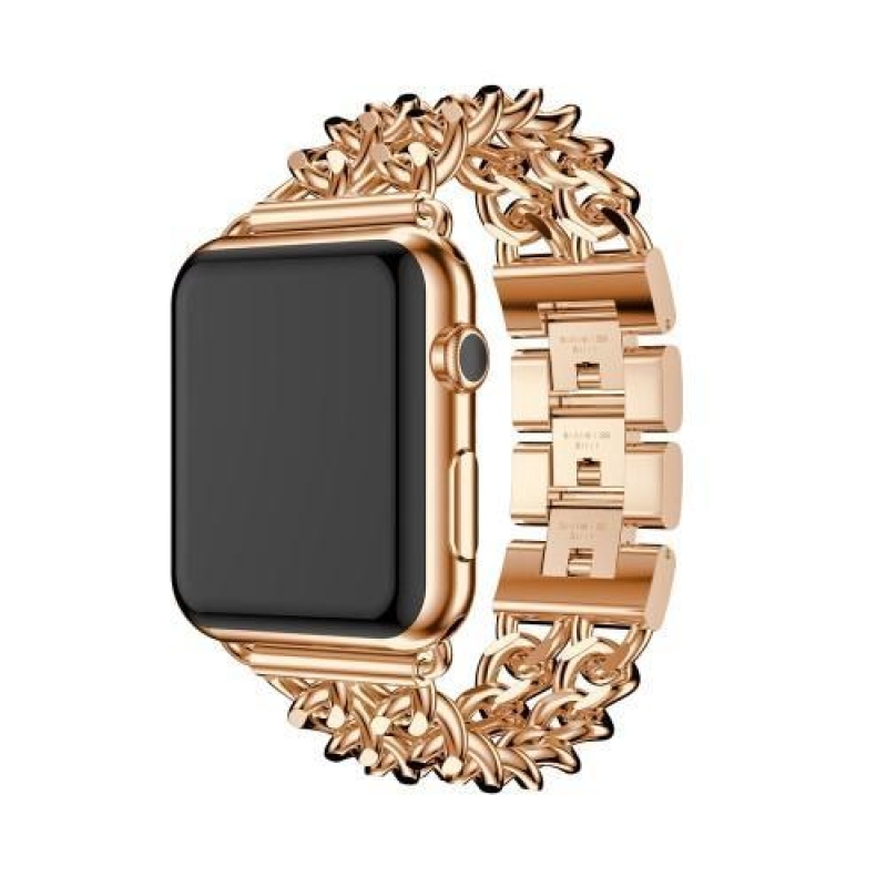 Cowboy stílusos acél szíj Apple Watch 38mm-es órához - rózsaarany