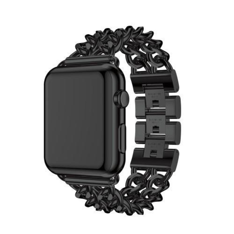 Cowboy stílusos acél szíj Apple Watch 42mm-es órához - fekete