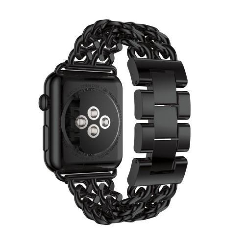 Cowboy stílusos acél szíj Apple Watch 42mm-es órához - fekete