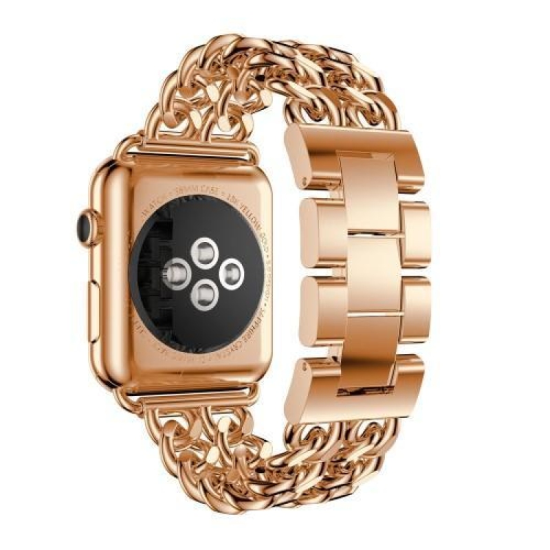 Cowboy stílusos acél szíj Apple Watch 42mm-es órához - rózsaarany