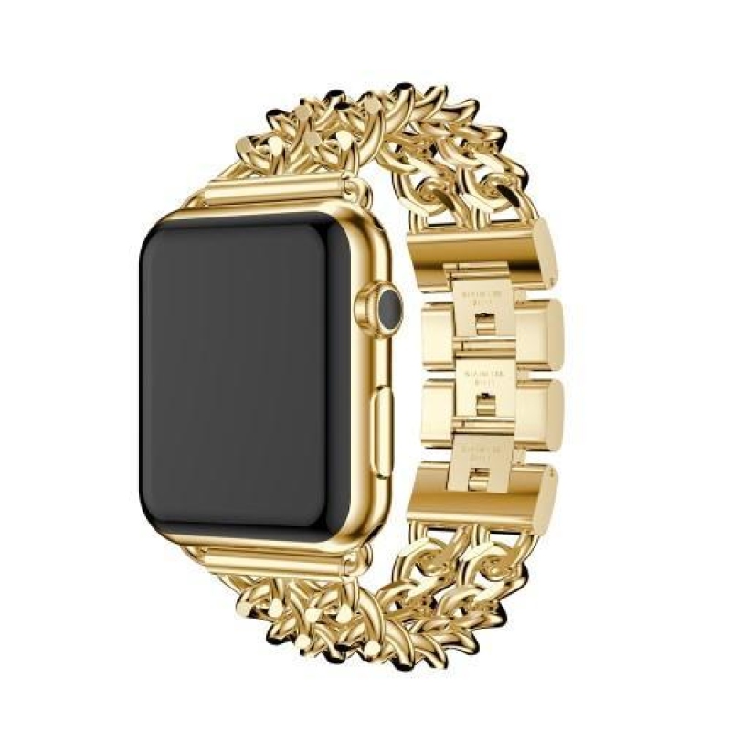 Cowboy stílusos acél szíj Apple Watch 42mm órához - arany színben