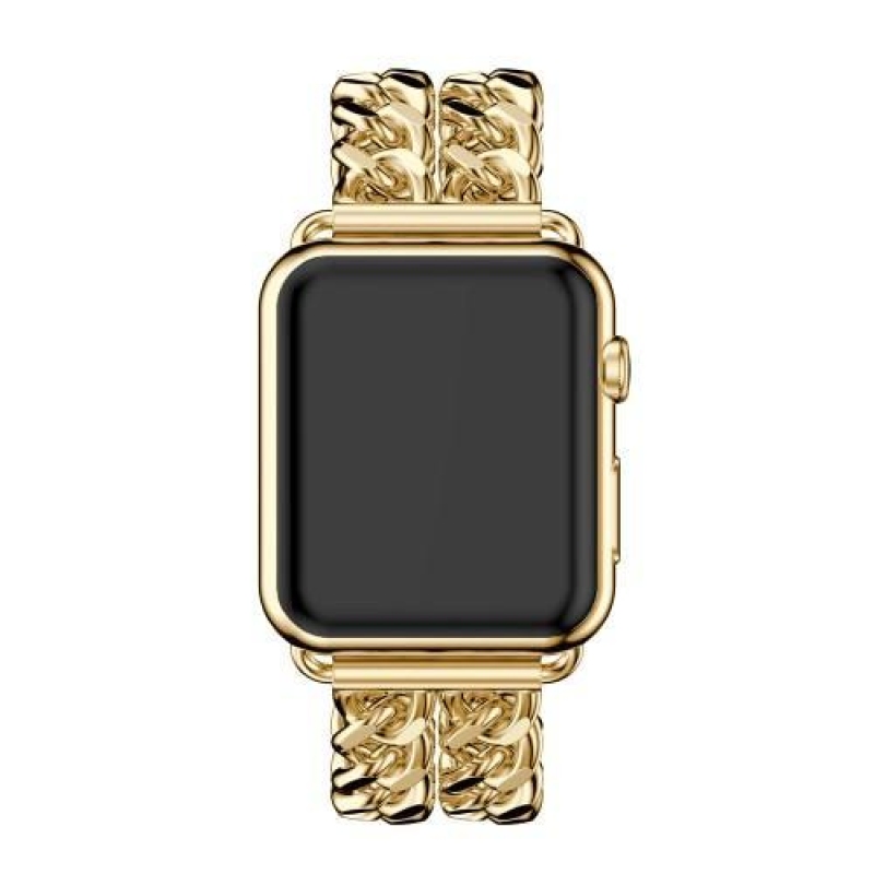 Cowboy stílusos acél szíj Apple Watch 42mm órához - arany színben