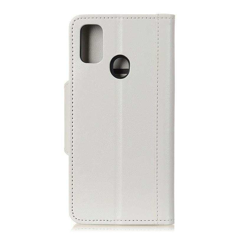 Tehénbőr PU bőr pénztárca tok Honor 9X Lite-hoz - fehér