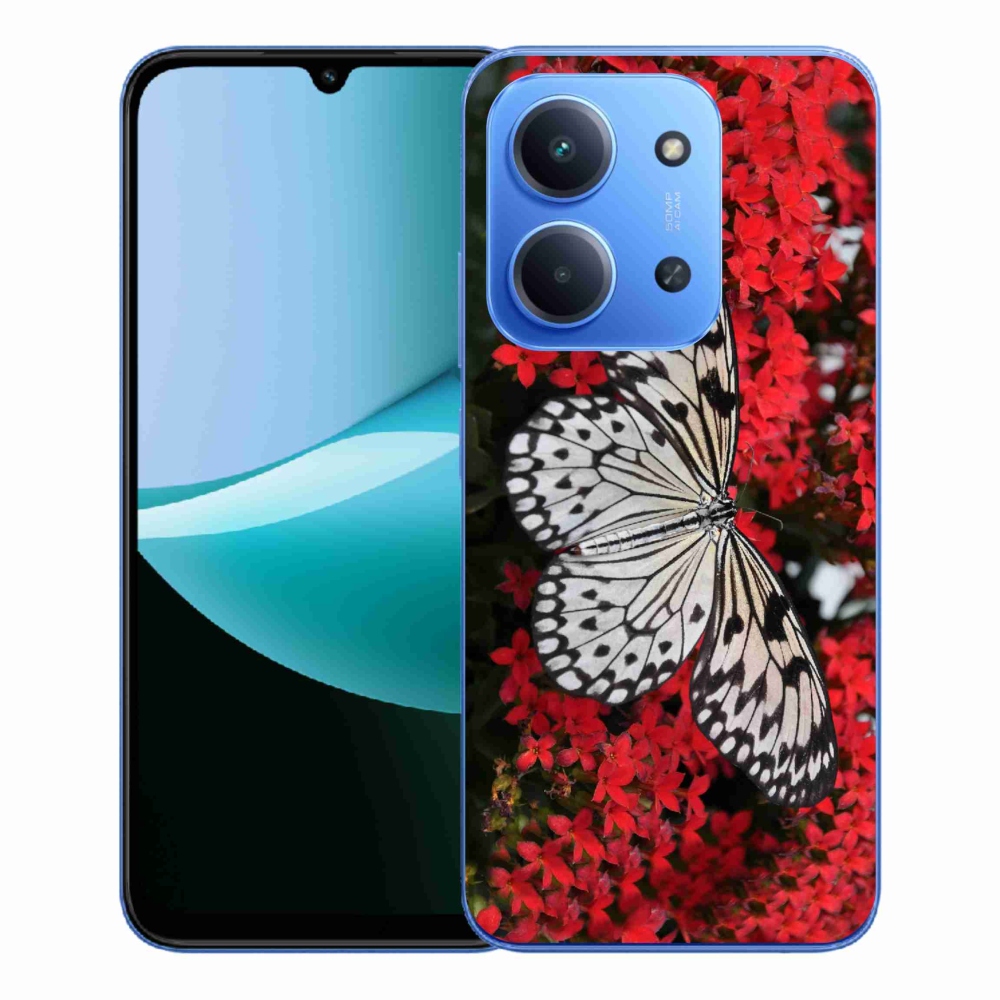 Gél borítás mmCase a Xiaomi Redmi 15C 4G/5G (173mm) - fekete és fehér pillangó 1