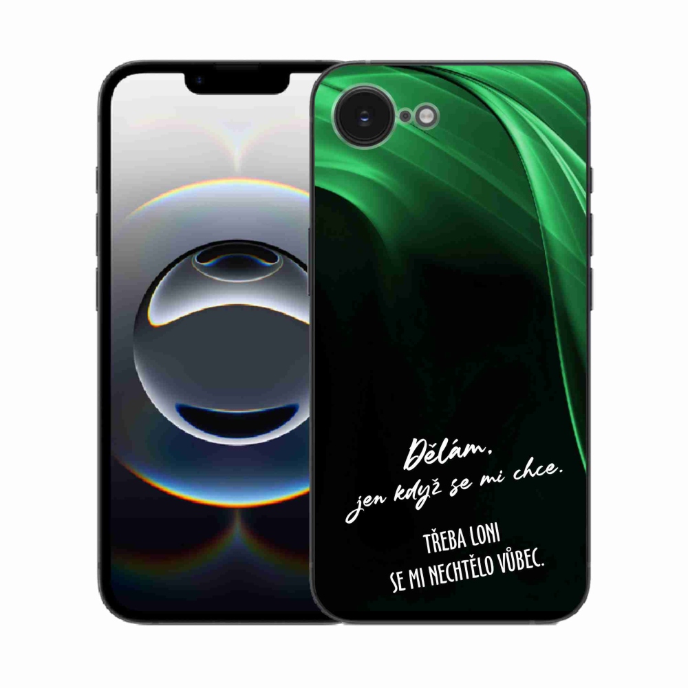 Gél borító mmCase iPhone 16e készülékhez - vicces szöveg 12 fekete háttér