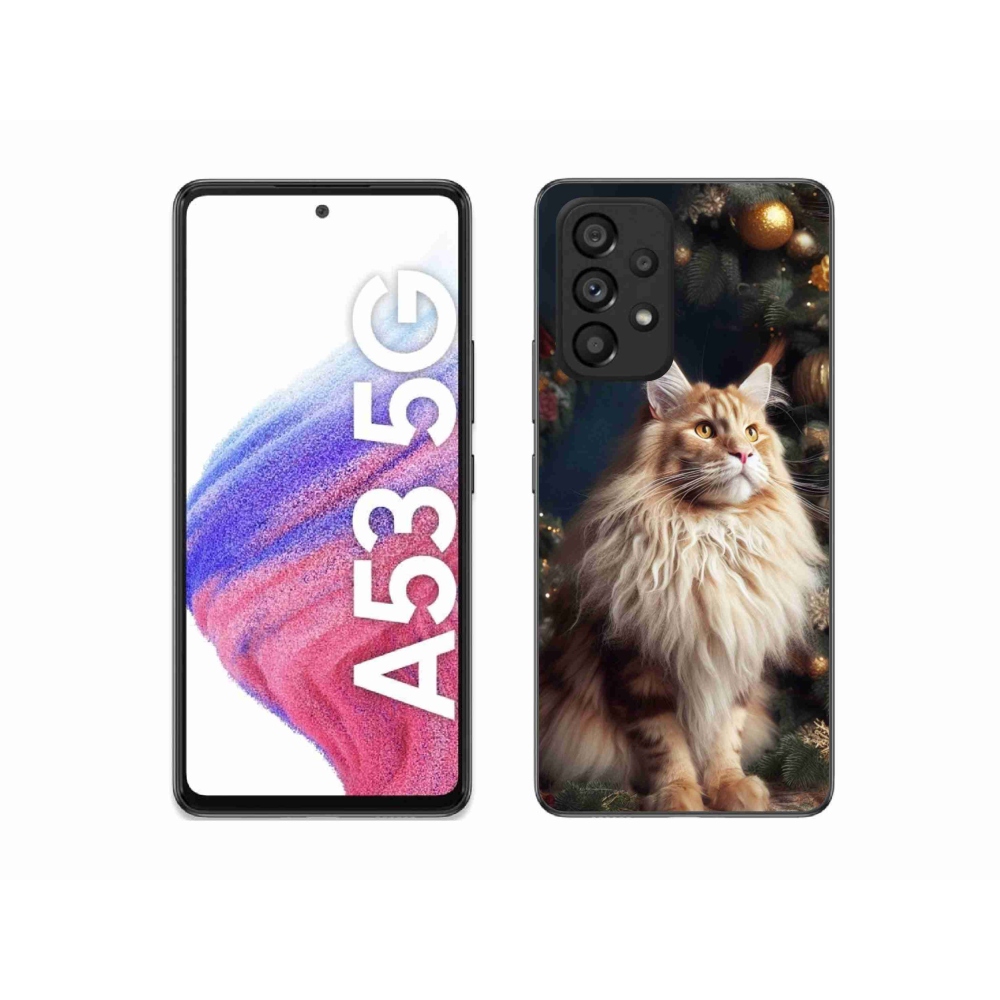 Gél borító mmCase Samsung Galaxy A53 5G - macska a fánál - Samsung Galaxy A53 5G - macska a fánál