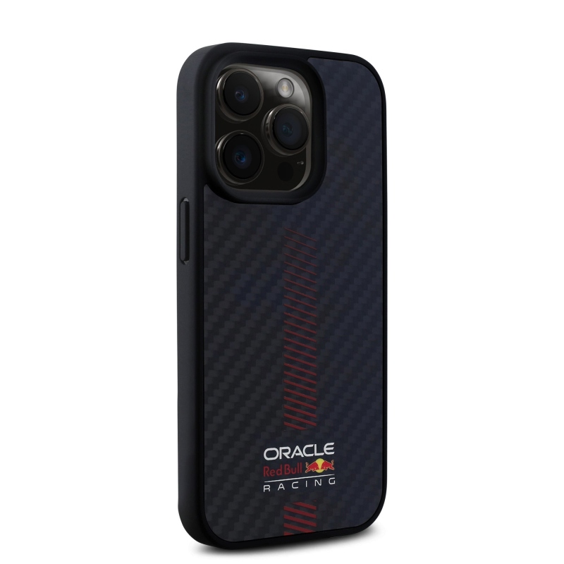 Red Bull Carbon Powerbar MagSafe MagSafe hátlap iPhone 15 Pro-hoz Fekete