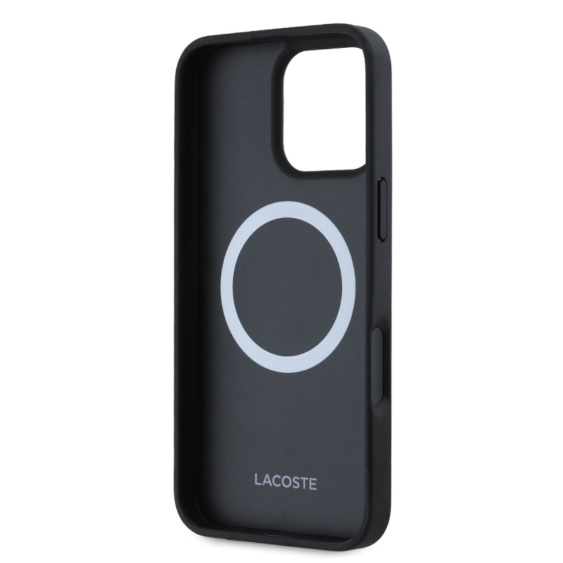 Lacoste Blend Monogram MagSafe hátlap iPhone 16 Pro-hoz Fekete