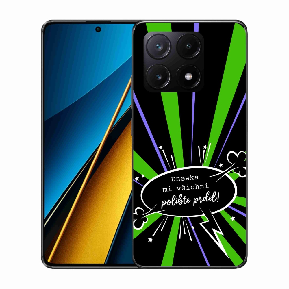 Gél borító mmCase a Xiaomi Poco X6 Pro 5G számára - vicces szöveg 15 fekete háttérrel