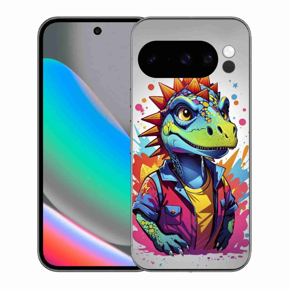 Zselés borítás mmCase a Google Pixel 10 Pro számára - színes dinoszaurusz
