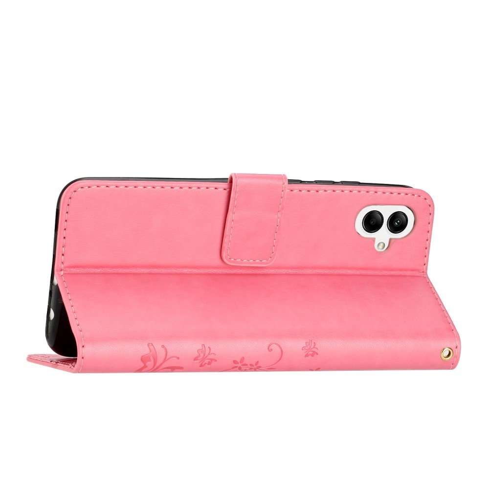 Virágok könyv tok Samsung Galaxy A06 4G - rózsaszínű