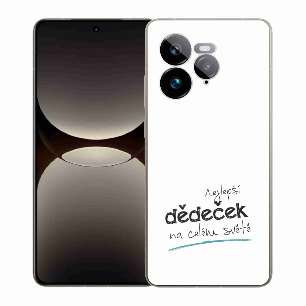 Gél borítás mmCase a Realme GT 7 Pro 5G-n - legjobb nagypapa 3 fehér háttérrel