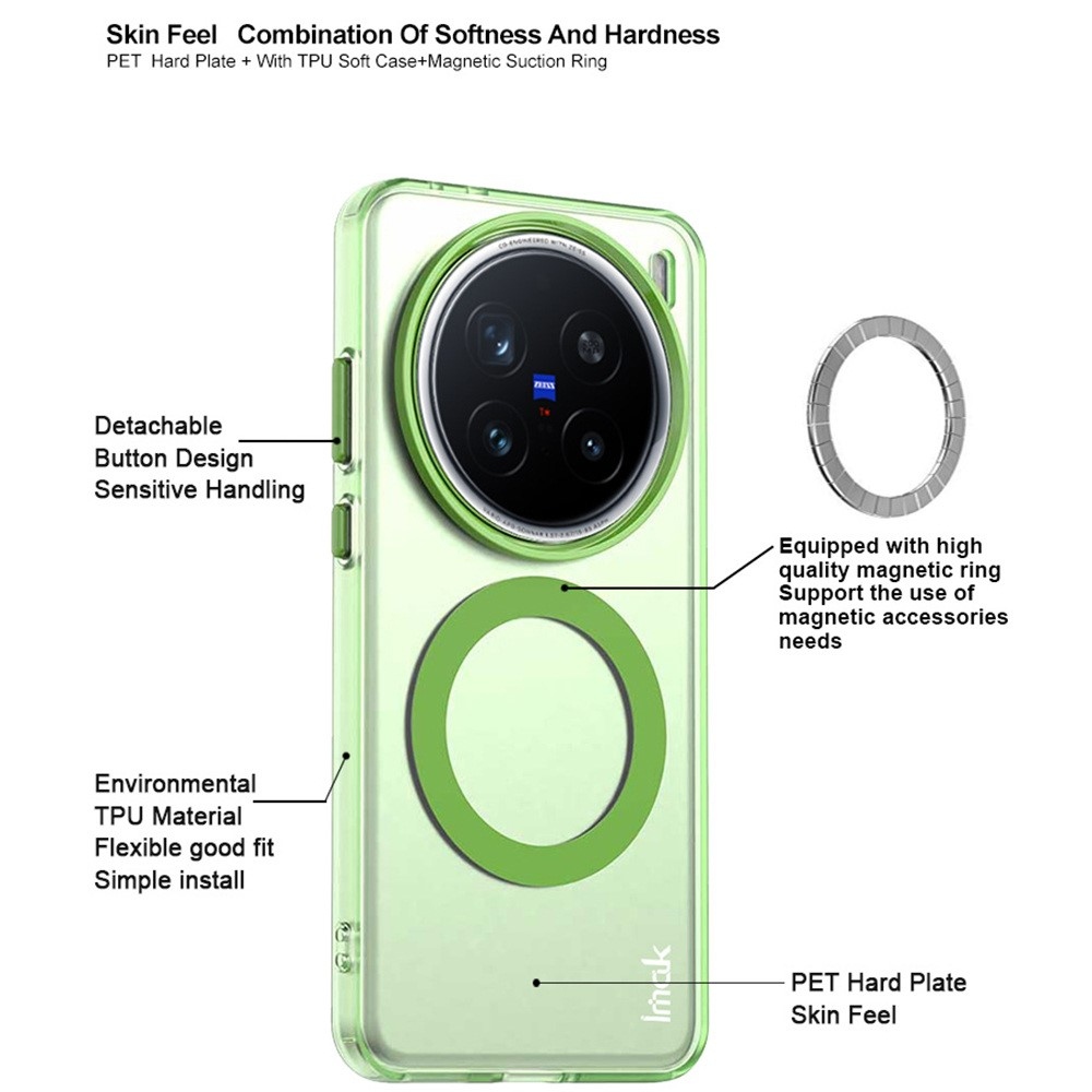 Candy zselés tok MagSafe-val a Vivo X200 Pro 5G készülékhez - zöld