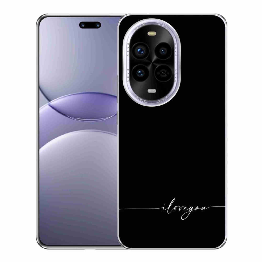 Gél borító mmCase a Huawei Nova 13 Pro 5G számára - Szeretlek fekete háttérrel
