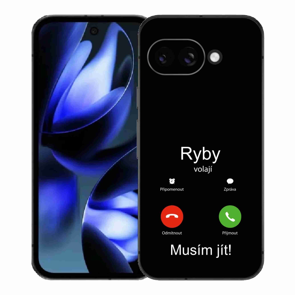 Gél borítás mmCase a Google Pixel 9a számára - hal hívás fekete háttérrel