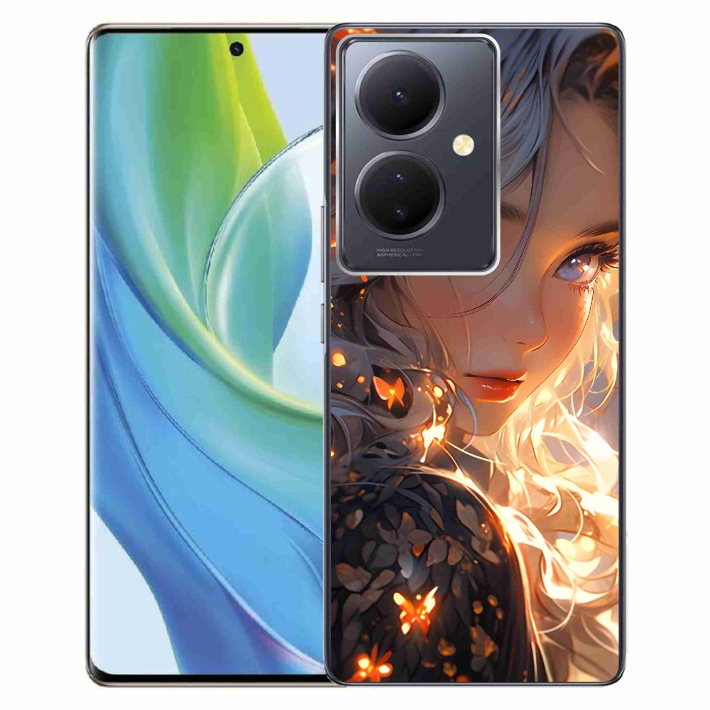 Gél borító mmCase a Vivo V29 Lite 5G-n - lány és pillangók