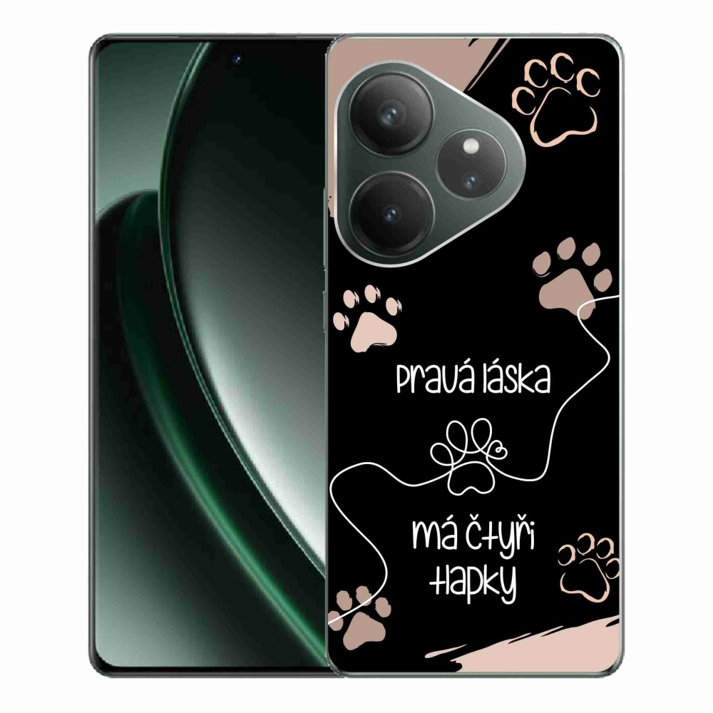 Zselés borítás mmCase a Realme GT 6 5G/GT 6T 5G számára - kutyamotívum 1 fekete háttér