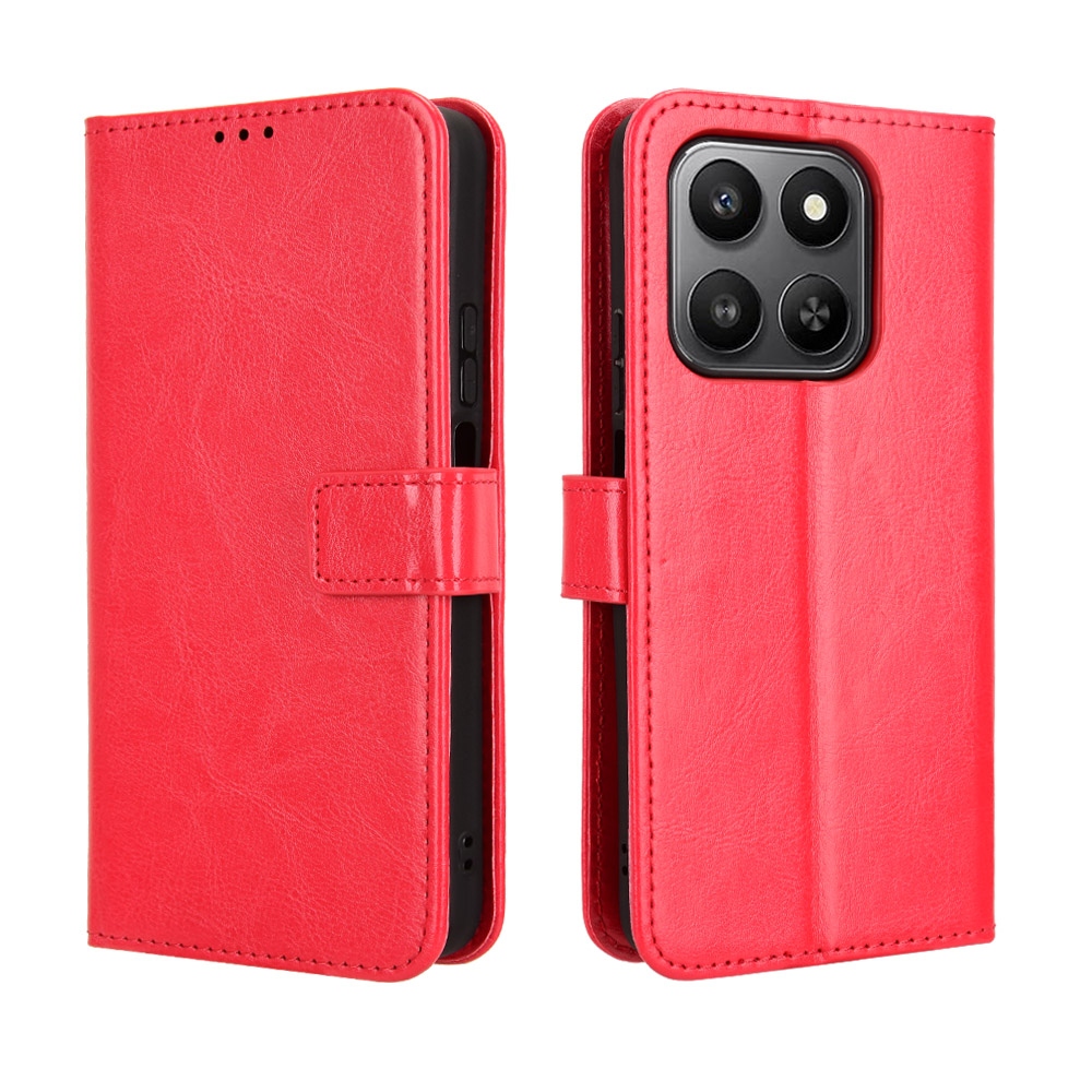 Őrült könyvtáska a Honor 400 Smart 5G/4G/Honor X7d-hez - piros színű