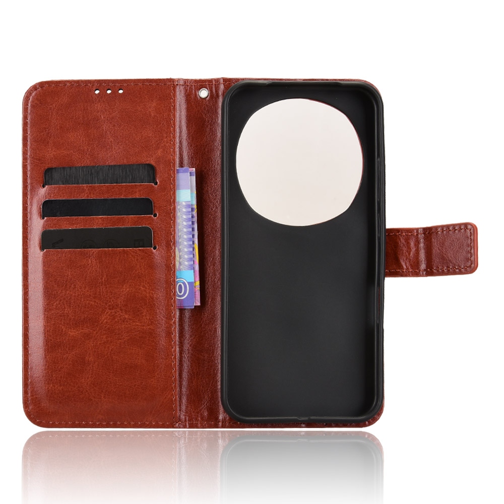 Őrült könyv tok a Honor Magic 8 Pro 5G számára - barna színű