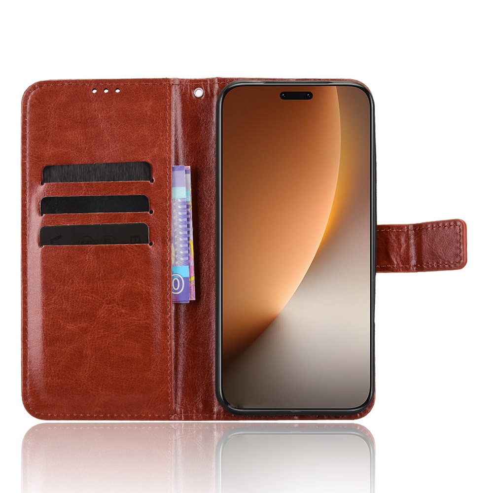 Őrült könyv tok a Honor Magic 8 Pro 5G számára - barna színű