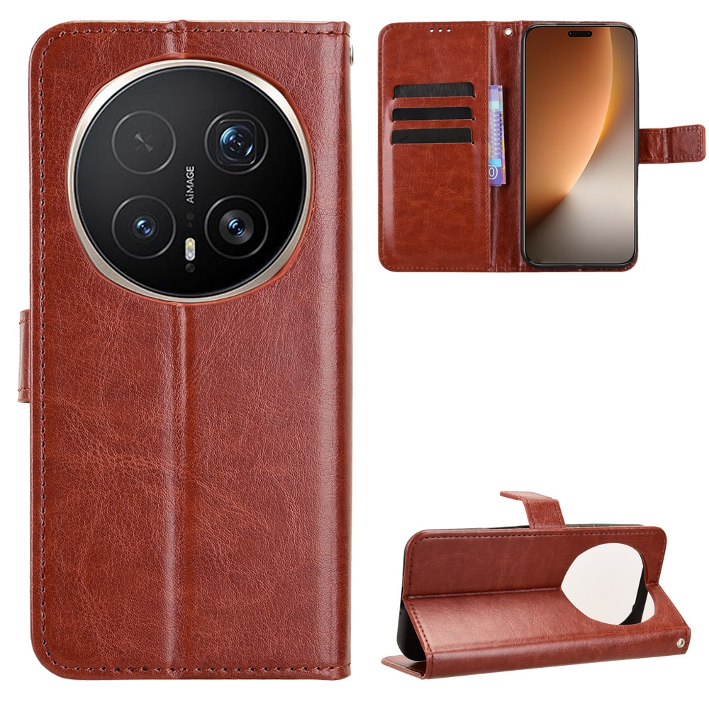 Őrült könyv tok a Honor Magic 8 Pro 5G számára - barna színű