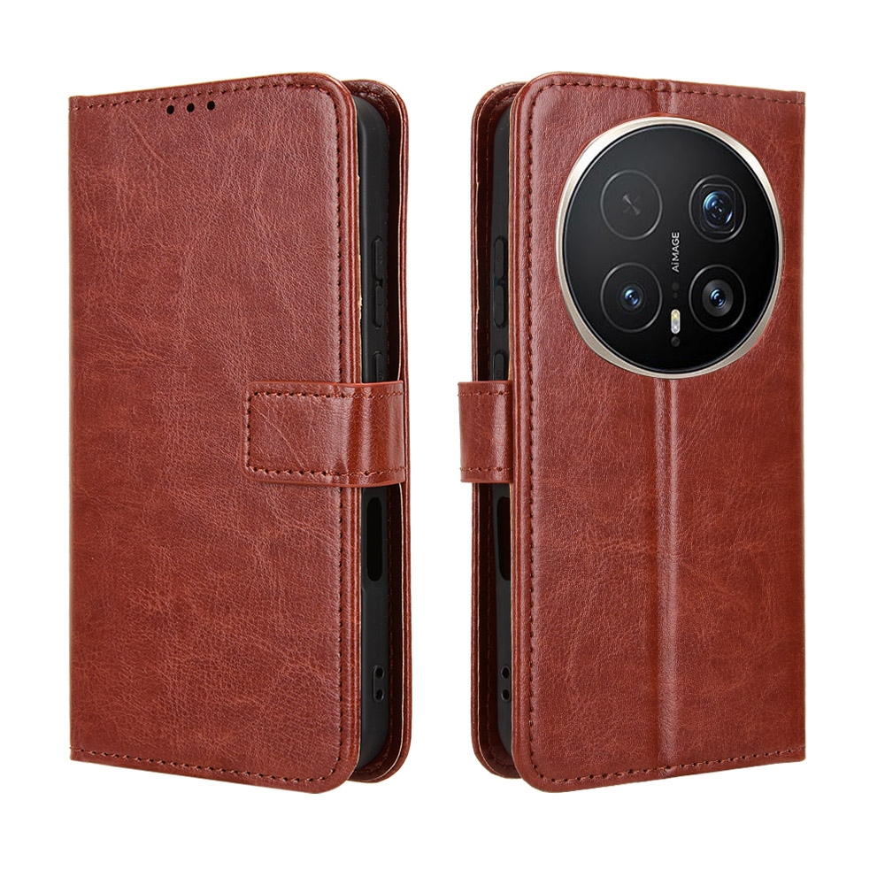 Őrült könyv tok a Honor Magic 8 Pro 5G számára - barna színű