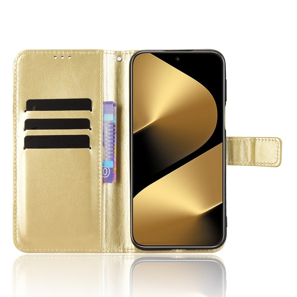 Őrült könyvtáska a Huawei Pura 80 Ultra számára - arany színben