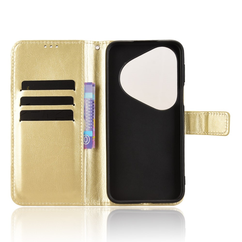 Őrült könyvtáska a Huawei Pura 80 Ultra számára - arany színben