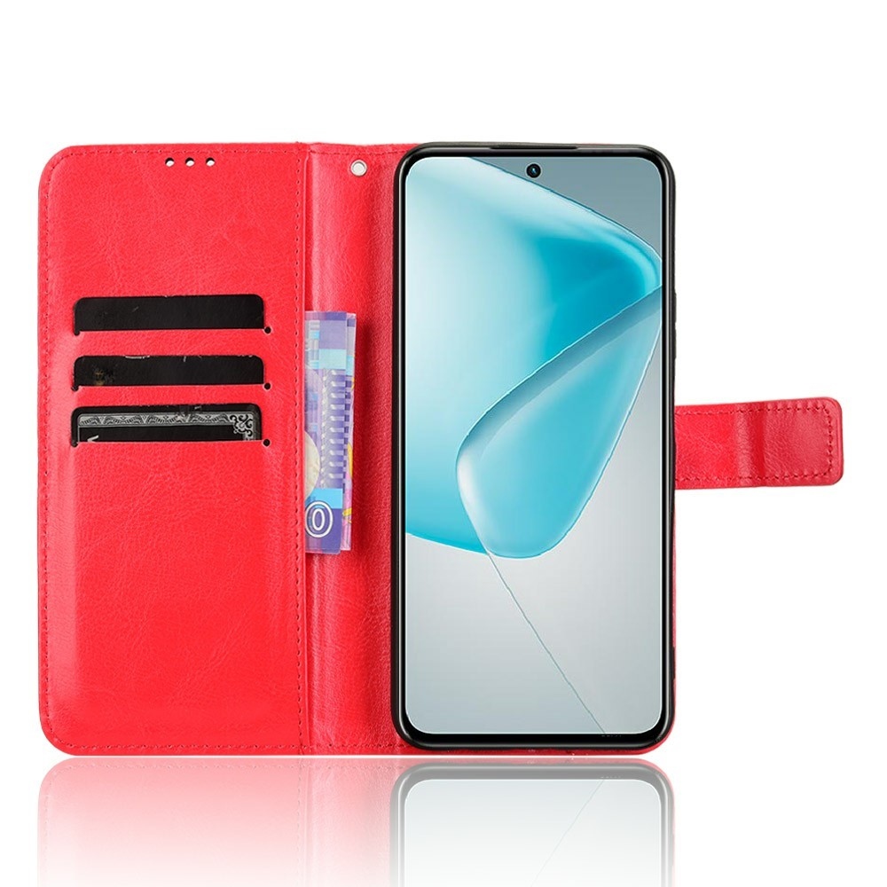 Őrült könyv tok Infinix Hot 50 Pro-hoz - piros