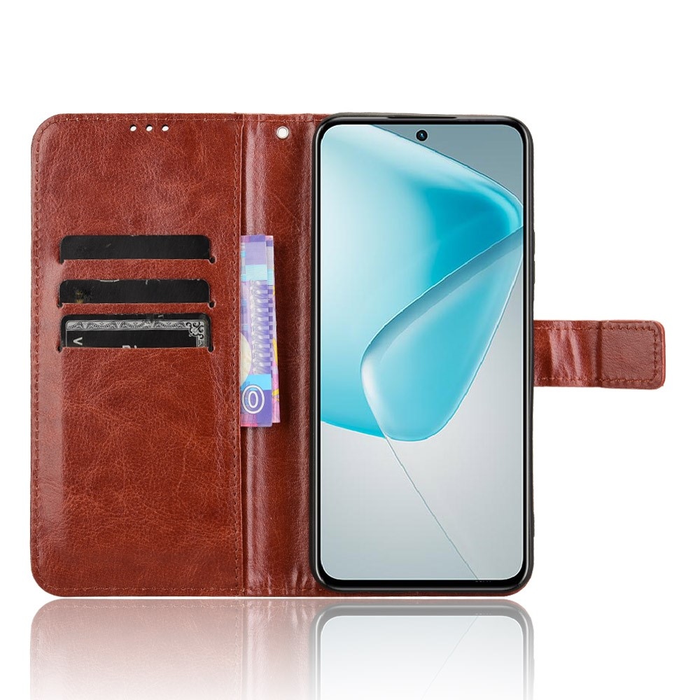 Őrült könyvtáska Infinix Hot 50 Pro+ - barna színben