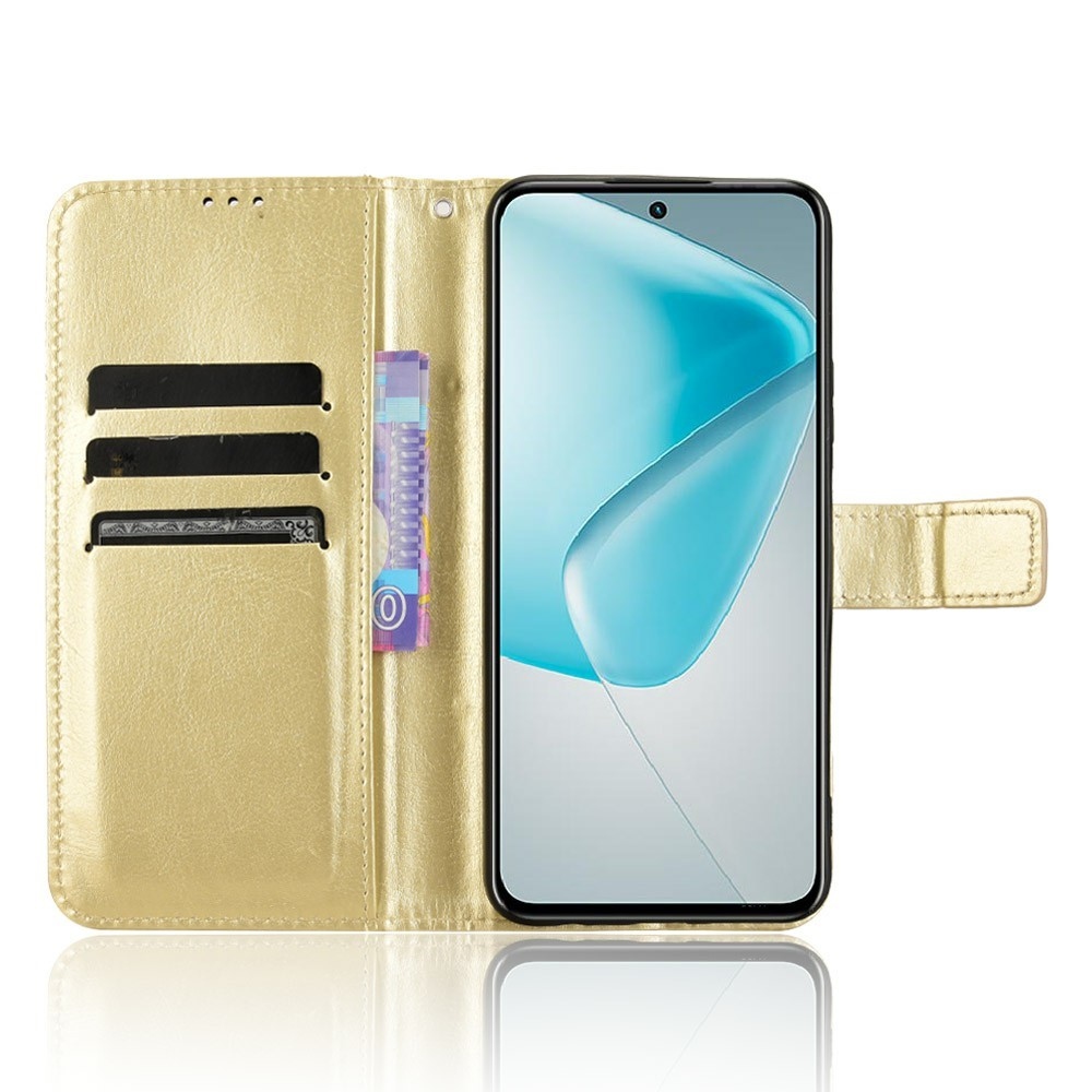 Őrült könyv tok az Infinix Hot 50 Pro-hoz - arany színben