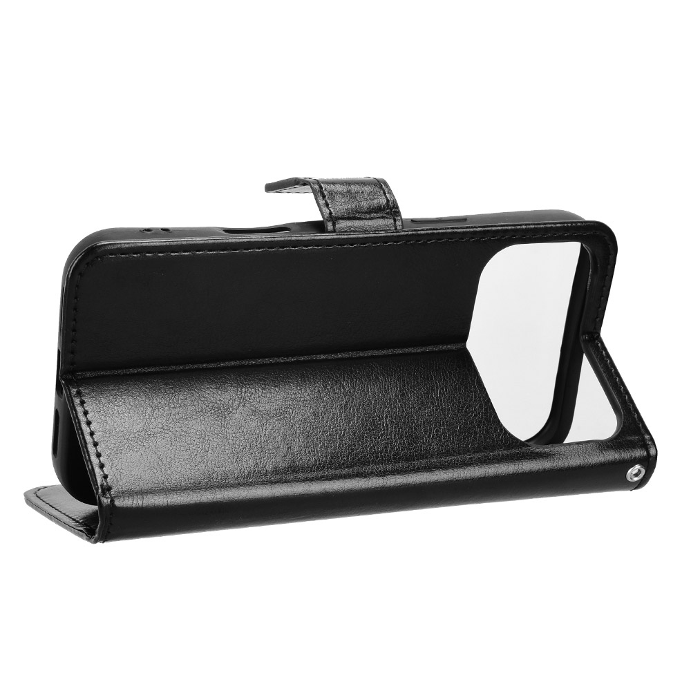 Crazy könyvformájú tok iPhone 18 Pro Max/17 Pro Max-hoz – fekete