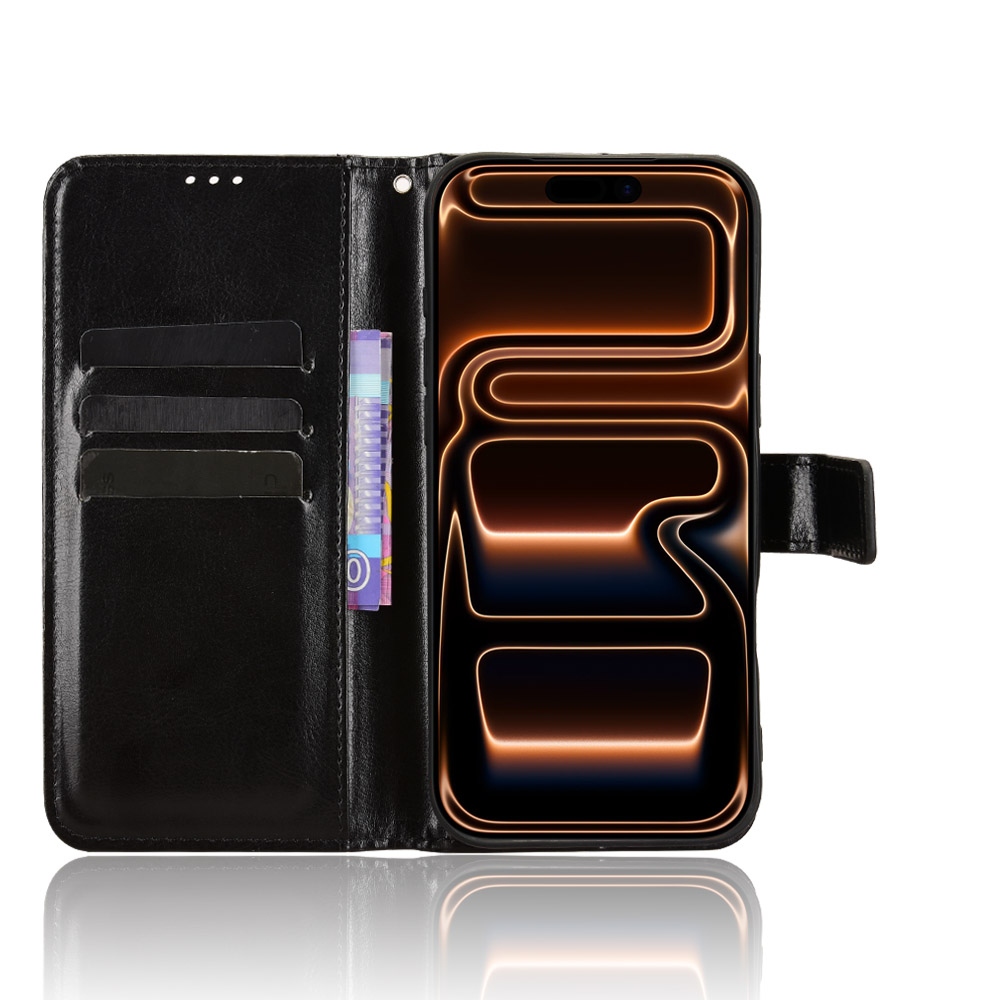 Crazy könyvformájú tok iPhone 18 Pro Max/17 Pro Max-hoz – fekete