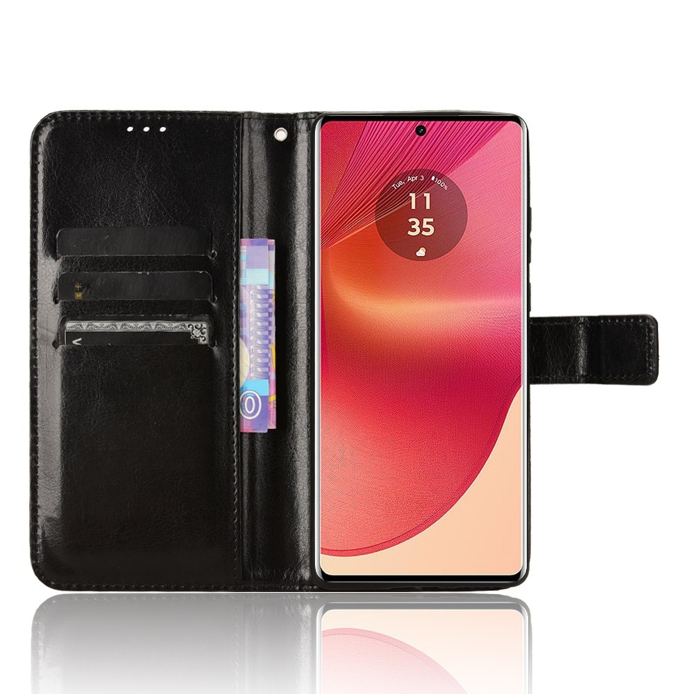 Őrült könyvtáska a Motorola Edge 50 Fusion 5G készülékhez - fekete