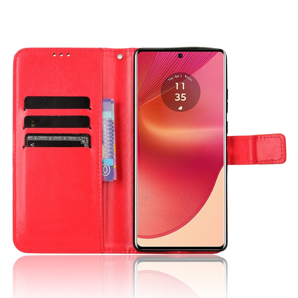 Őrült könyvtáska a Motorola Edge 50 Fusion 5G készülékhez - piros