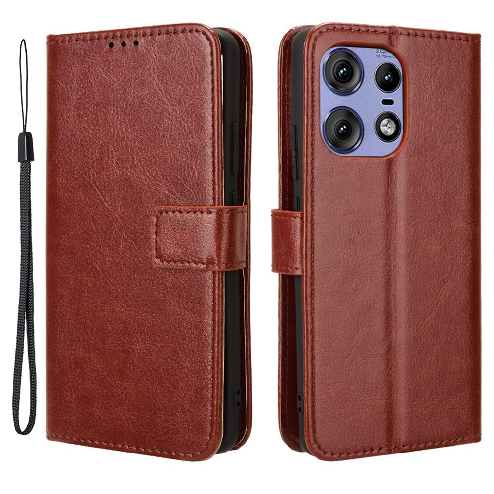 Őrült könyvtáska a Motorola Edge 50 Pro 5G készülékhez - barna színű