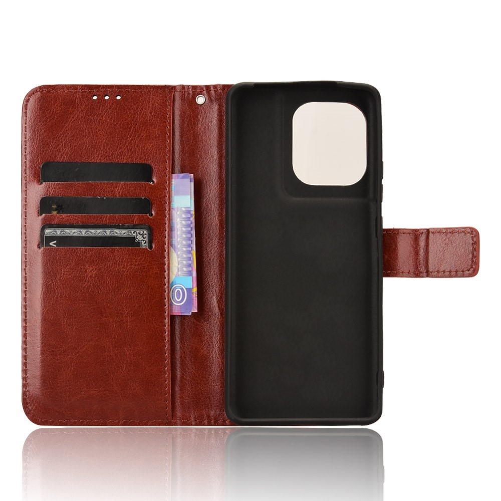 Őrült könyvtáska a Motorola Edge 50 Pro 5G készülékhez - barna színű