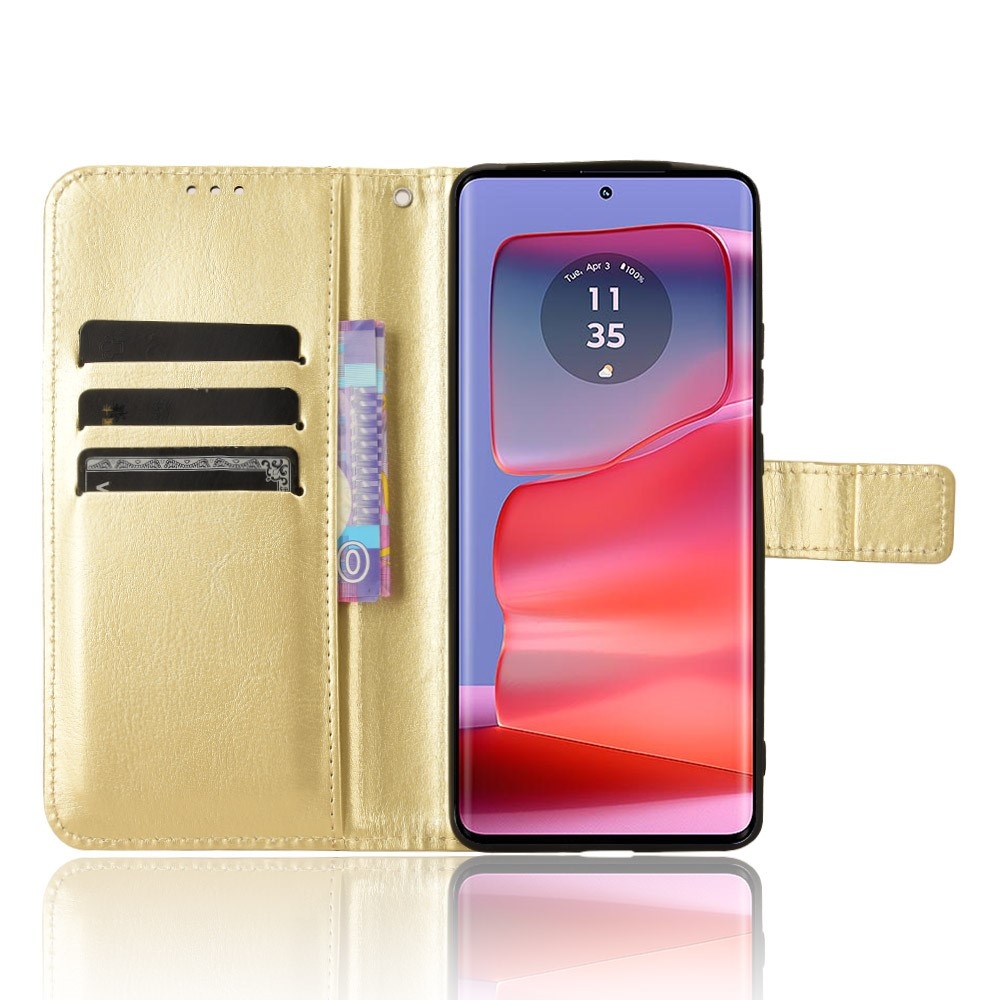 Őrült könyv tok a Motorola Edge 50 Pro 5G-hez - arany színű