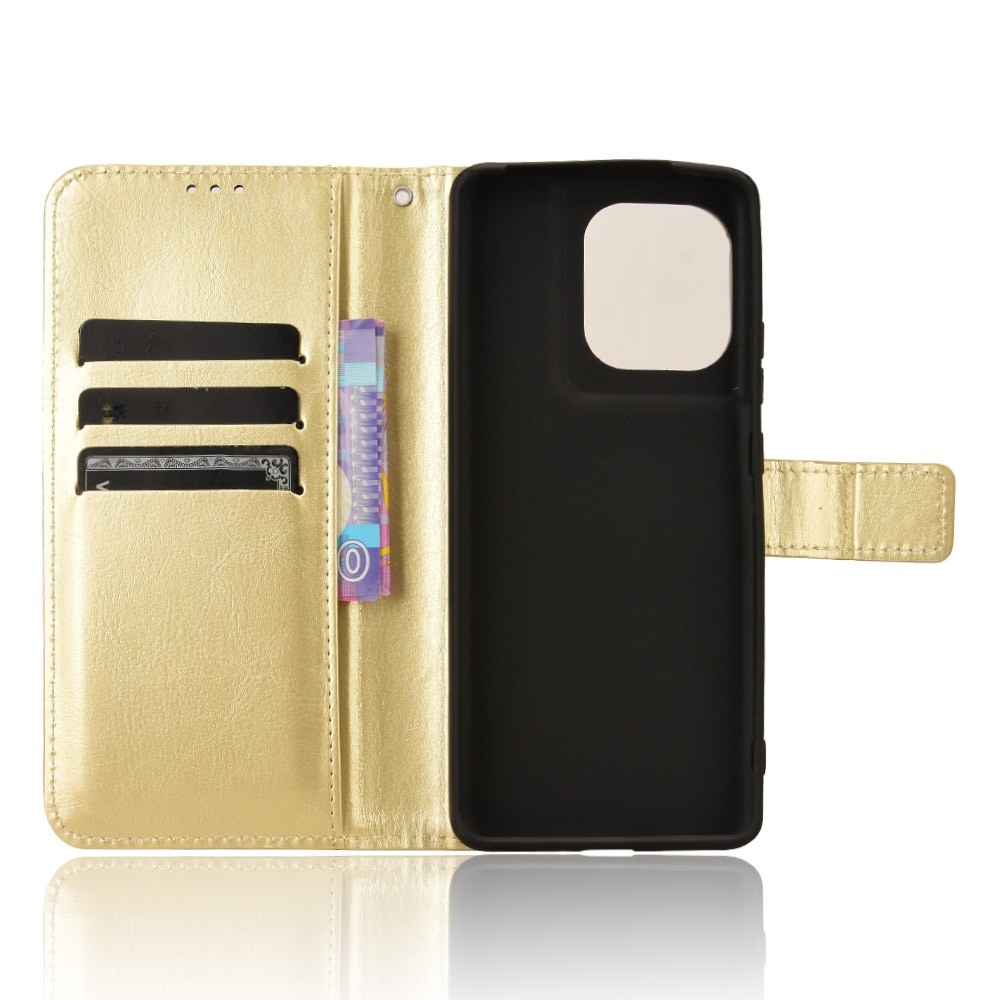 Őrült könyv tok a Motorola Edge 50 Pro 5G-hez - arany színű