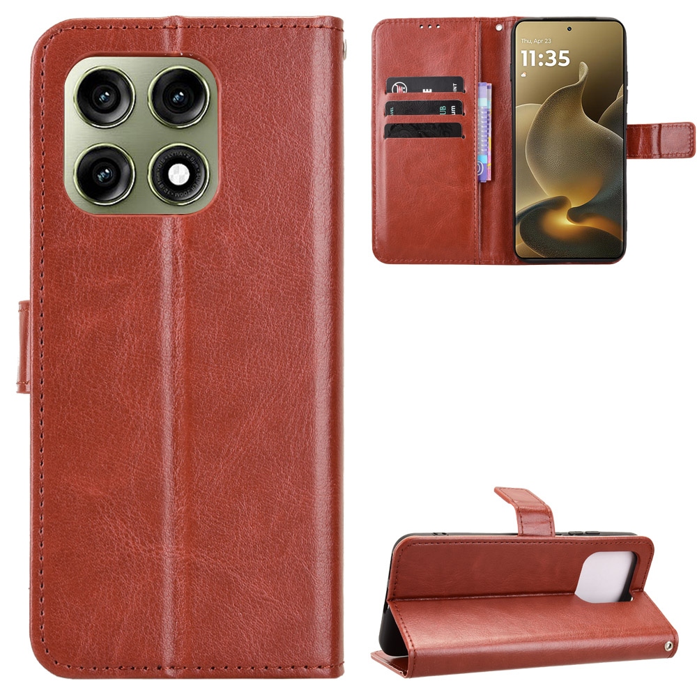 Crazy könyvformájú tok a Motorola Edge 70 Pro 5G-hez – barna