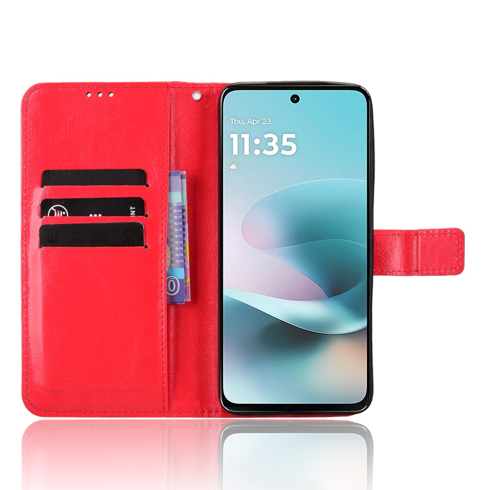 Crazy könyvformájú tok a Motorola Moto G57 Power 5G-hez – piros