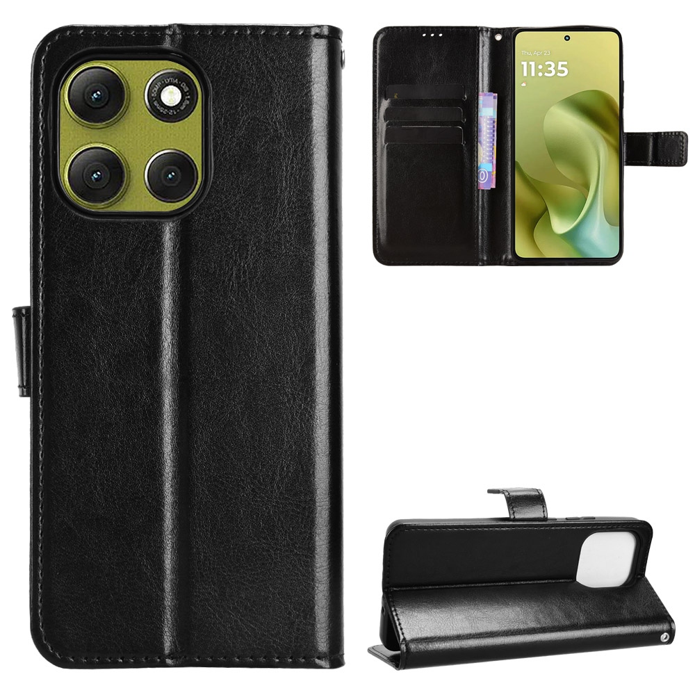 Crazy könyvformájú tok a Motorola Moto G86 5G-hez – fekete