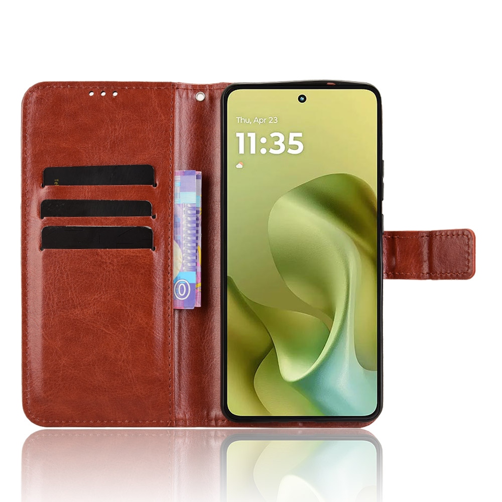 Crazy könyvformájú tok a Motorola Moto G86 5G-hez – barna